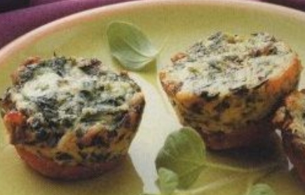 Spinach, Mushroom and Cheese Snack Muffins