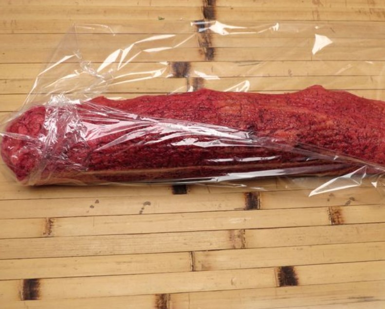 Beetroot Snack Roll Stuffed with Herring, Cream Cheese and Pickled Cucumbers step 23