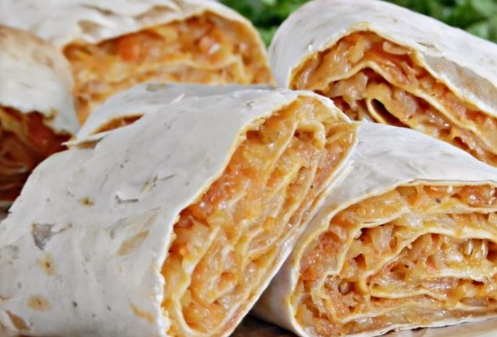 Lavash Roll with Cabbage and Cheese (in the Oven)