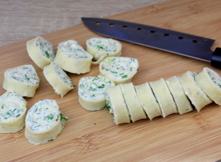 Omelette Rolls with Melted Cheese and Herbs step 13