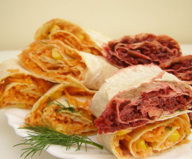 Lavash Roll with Korean Snacks