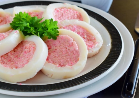 Squid Stuffed with Crab Sticks