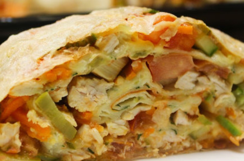Hot Homemade Lavash Roll
