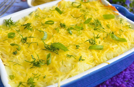 Tasty Potato Casserole with Canned Squid and Cheese step 9