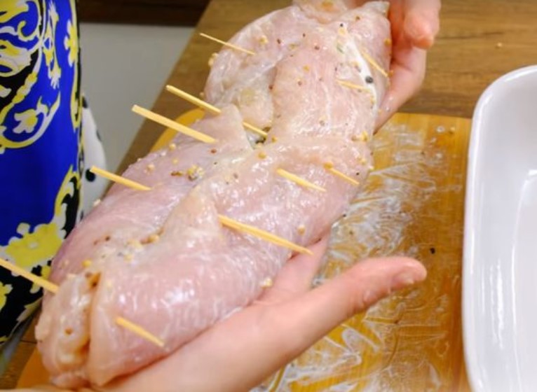 Chicken Roll with Mushrooms and Cheese step 12