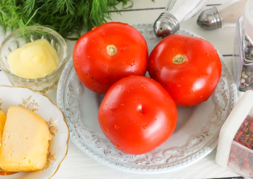 Tomato Appetizer “Santa Claus” step 1