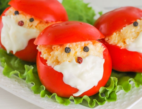 Tomato Appetizer “Santa Claus” step 7