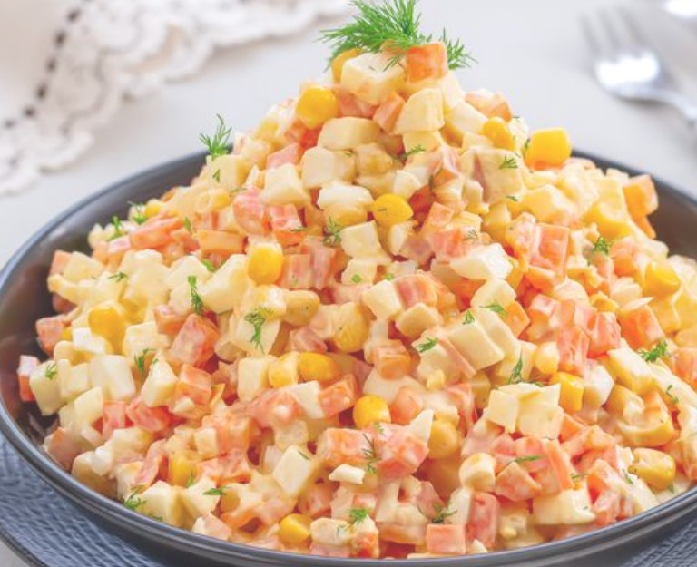 Carrot, Apple, Corn and Egg Salad
