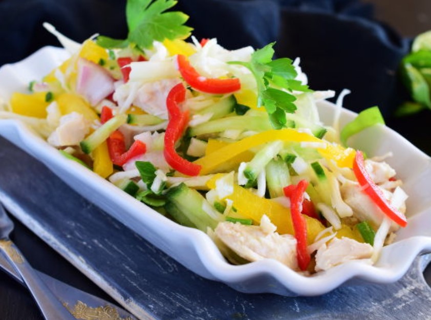 Chicken and white Cabbage Salad
