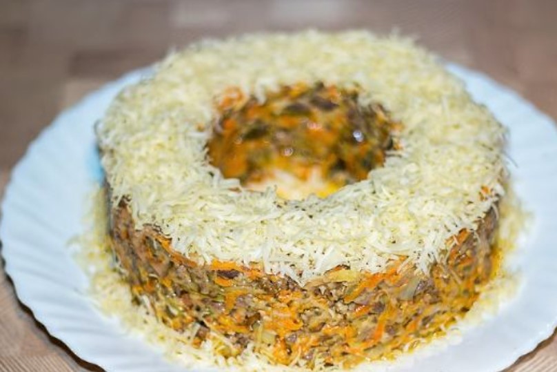 Happy Husband Salad (with Liver, Mushrooms and Cheese)