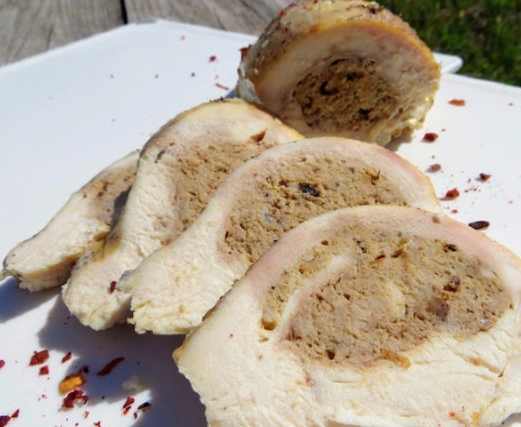 Chicken Breast Stuffed with Pork and Liver