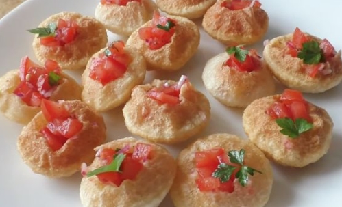 Indian Puri with Chickpea and Tomato Fillings