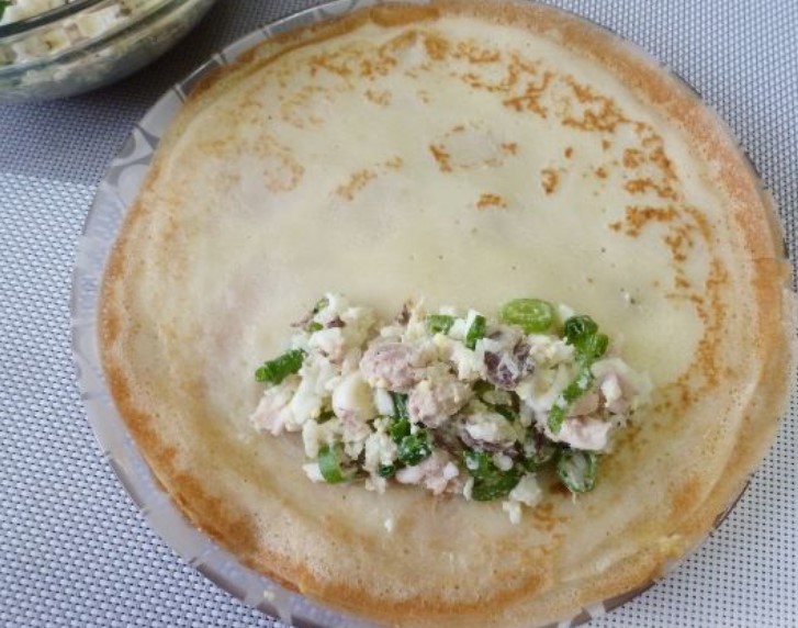 Stuffed Pancakes with Tuna, Rice and Egg step 7