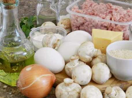 Meatloaf with Scrambled Eggs and Mushrooms step 1