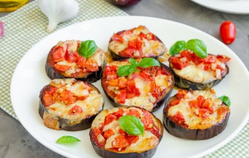 Baked Eggplant with Tomatoes and Cheese