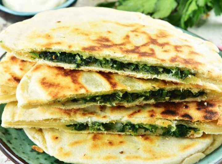 Lean Cakes Stuffed with Greens (in a Pan)