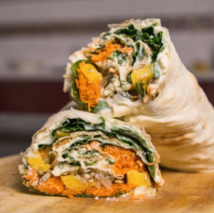 Vegetable Lavash Roll with Adyghe Cheese