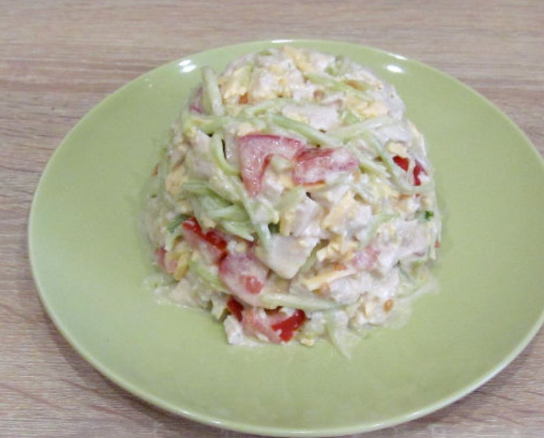 "Anthill" Salad with Chicken and Potato Strips step 11
