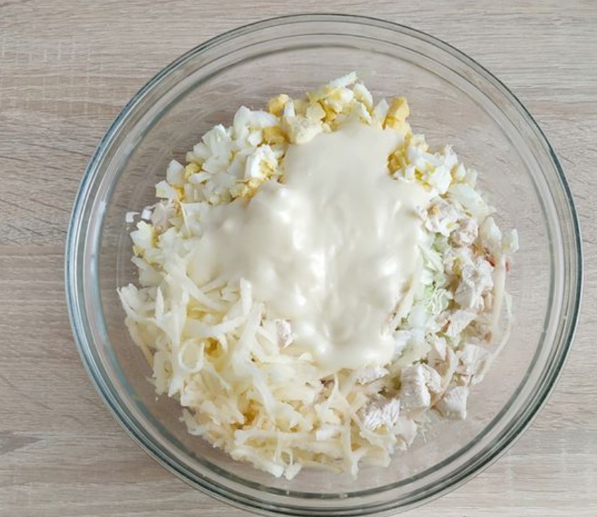 Chicken, Chinese Cabbage and Apple Salad step 12