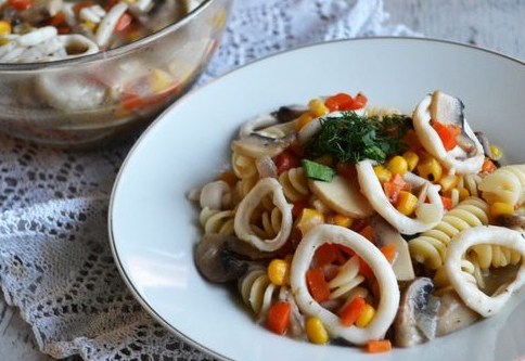 Squid Stewed with Mushrooms and Canned Corn step 12