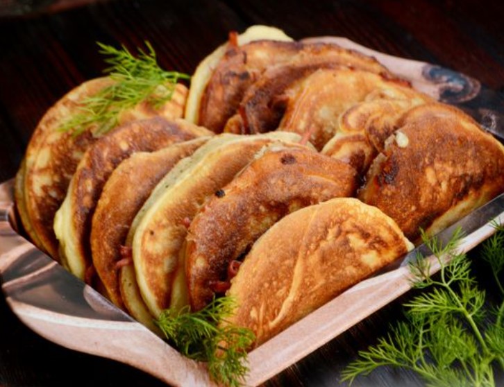 Lazy Curd “Pies” on Kefir, with Sausage