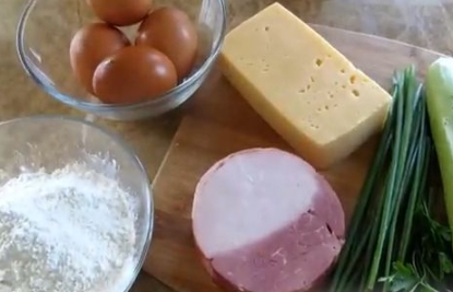 Zucchini Roll with Cheese and Ham step 1
