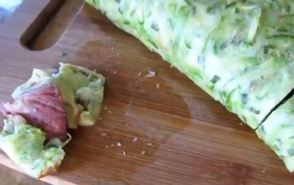 Zucchini Roll with Cheese and Ham step 12