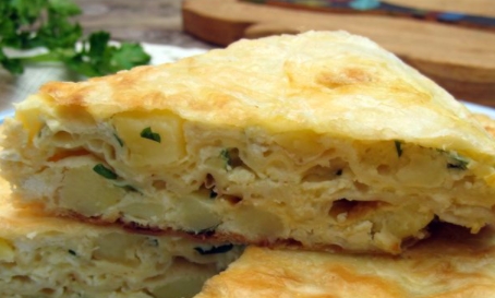 Lavash Pie with Potatoes, Cottage Cheese and Cheese (in a Pan) step 21