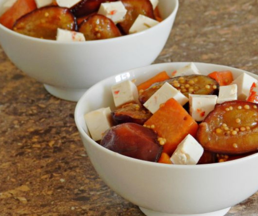 Warm Salad of Pumpkin, Plums and Cheese step 8