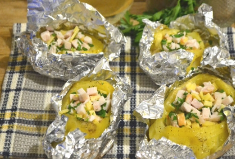Hot Potato Appetizer with Ham and Cheese step 8