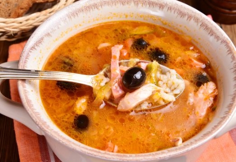 Solyanka with Smoked Meats and Rice