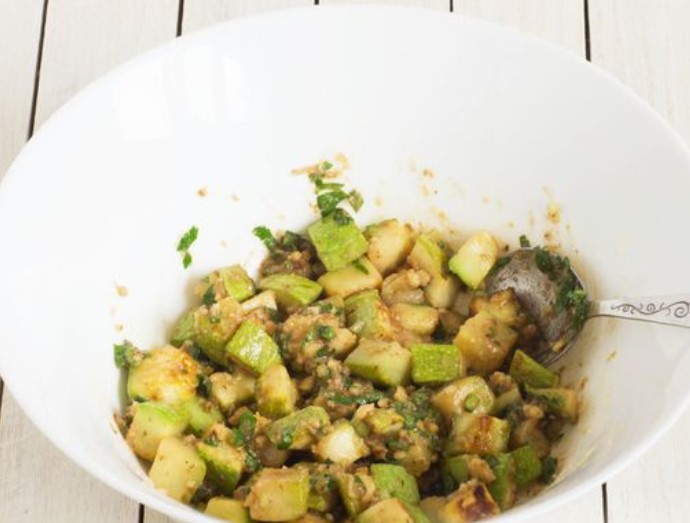 Zucchini Appetizer with Nut Dressing step 7