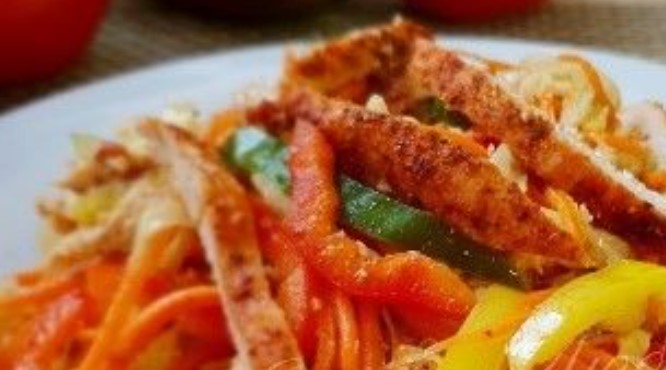 “Asian” Salad with Chicken and Vegetables