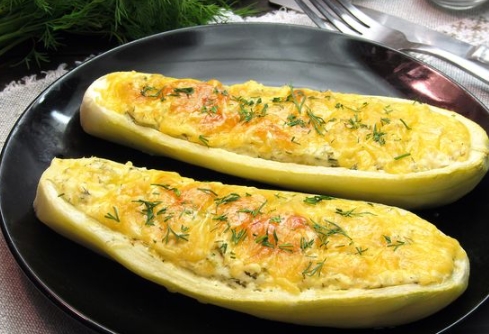 Zucchini Boats Baked with Cottage Cheese