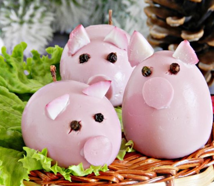 Piglet-Shaped Boiled Eggs