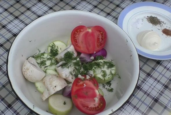 Vegetables on Skewers, on the Grill step 2
