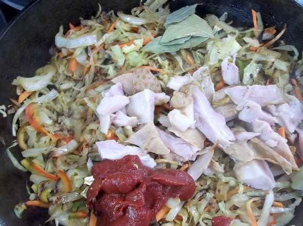 Stewed Cabbage with Smoked Meat step 5