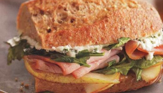 Hot Sandwiches with Ham, Cheese and Pear