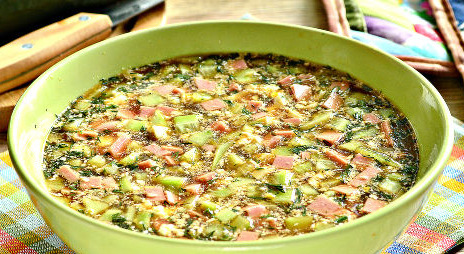 Fast Okroshka with Sausage