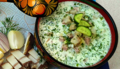Okroshka in Meat Broth