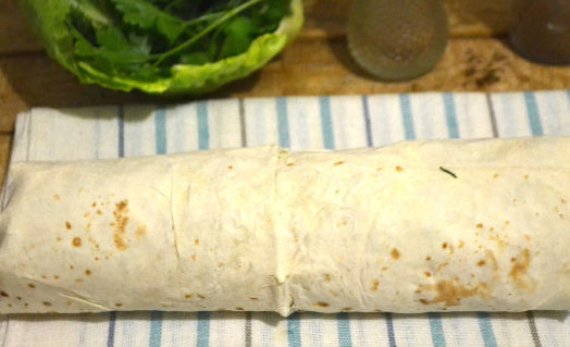 Lavash Rolls (Roll) with Fish, Cabbage, Cucumber and Carrots step 8