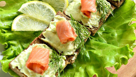 Sandwiches with Red Fish and Avocado