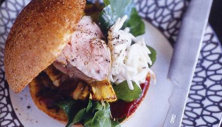 Hamburger with Pork and Pineapple
