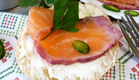Red Fish Salted with Lingonberry and Juniper