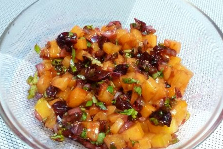 Fish with Persimmon and Cranberry Salsa step 8