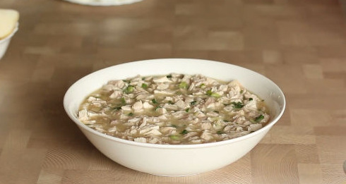 Russian Okroshka with Meat, on Bread Kvass with Horseradish step 5