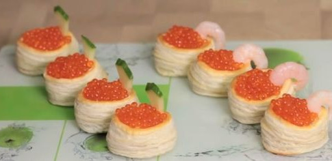 Volovany with Red Caviar