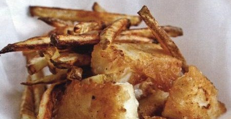 Fish Fried in Batter with Fried Potatoes