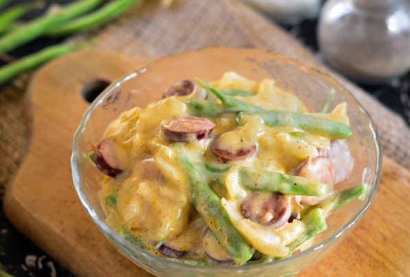 Green Beans Paprikash with Smoked Sausage