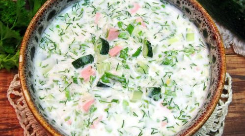 Okroshka on Kefir, with Young Cabbage